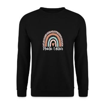 Photo Editor Rainbow Leopard Funny Photo Editor - Unisex Sweatshirt - black - Front - Alina (178cm) & Michal (187cm)