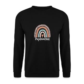 Psychiatre Rainbow Leopard Psychiatre drôle - Sweat-shirt Unisexe - noir - Devant - Alina (178cm) & Michal (187cm)