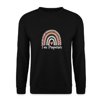 Tax Preparer Rainbow Leopard Funny Tax Preparer - Unisex Sweatshirt - black - Front - Alina (178cm) & Michal (187cm)