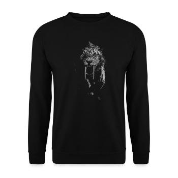 saber-toothed predatorbig cat tiger wildcat - Unisex Sweatshirt - black - Front - Alina (178cm) & Michal (187cm)