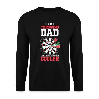 Papa qui lance des fléchettes comme un père ordinaire - Sweat-shirt Unisexe - noir - Devant - Alina (178cm) & Michal (187cm)