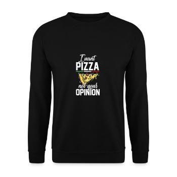 Je veux pizza opinion italien délicieux cadeau - Sweat-shirt Unisexe - noir - Devant - Alina (178cm) & Michal (187cm)