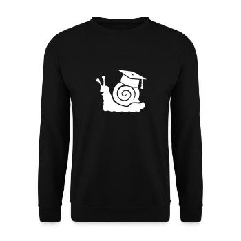 Schnecke mit Doktorhut, Doktorarbeit, Promotion - Unisex Pullover - Schwarz - Vorne - Alina (178cm) & Michal (187cm)