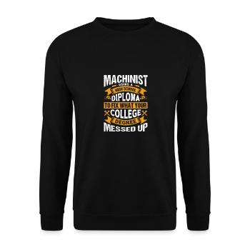 Machinistes disant cadeau machiniste - Sweat-shirt Unisexe - noir - Devant - Alina (178cm) & Michal (187cm)