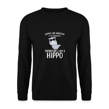 Tenue Hippo pour les enfants fans d’hippopotames - Sweat-shirt Unisexe - noir - Devant - Alina (178cm) & Michal (187cm)