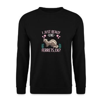 Ferret Marten Marten Ferret Propriétaire - Sweat-shirt Unisexe - noir - Devant - Alina (178cm) & Michal (187cm)