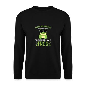 Frog Lovers Kids Frogs - Unisex Sweatshirt - black - Front - Alina (178cm) & Michal (187cm)