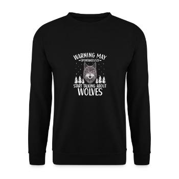 Wolf Outfit für Wölfe Liebhaber Damen - Unisex Pullover - Schwarz - Vorne - Alina (178cm) & Michal (187cm)