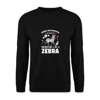 Zebra Outfit for Zebra Lovers Women - Unisex Sweatshirt - black - Front - Alina (178cm) & Michal (187cm)
