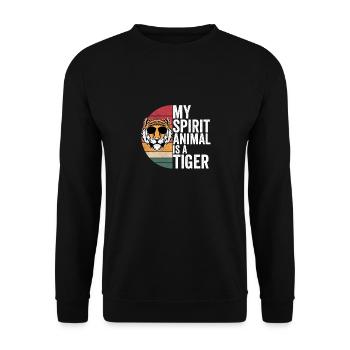 Tiger Outfit for Tiger Lovers Women - Unisex Sweatshirt - black - Front - Alina (178cm) & Michal (187cm)