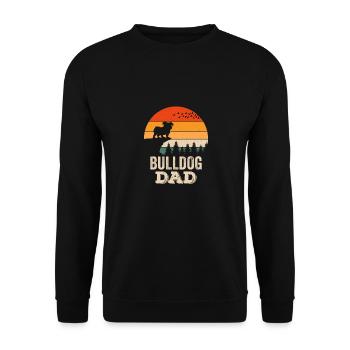 Englische Bulldogge Kaffee Liebhaber - Unisex Pullover - Schwarz - Vorne - Alina (178cm) & Michal (187cm)
