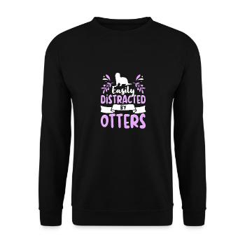 Otter Outfit Sea Otter Lovers - Unisex Sweatshirt - black - Front - Alina (178cm) & Michal (187cm)