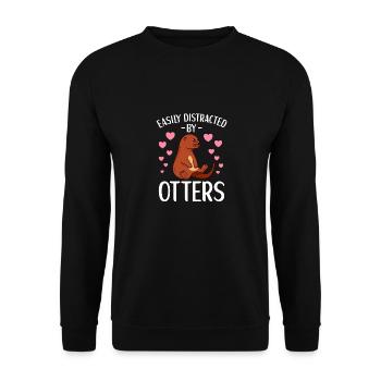 Tenue de loutre Amoureux de la loutre de mer - Sweat-shirt Unisexe - noir - Devant - Alina (178cm) & Michal (187cm)