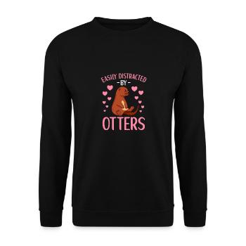 Otter Outfit Sea Otter Lovers - Unisex Sweatshirt - black - Front - Alina (178cm) & Michal (187cm)