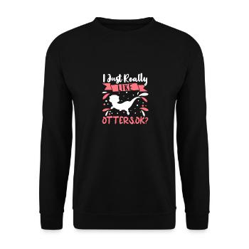 Otter Outfit Sea Otter Lovers - Unisex Sweatshirt - black - Front - Alina (178cm) & Michal (187cm)