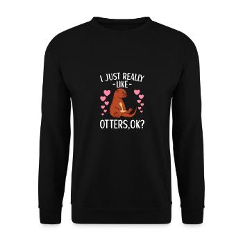 Tenue de loutre Amoureux de la loutre de mer - Sweat-shirt Unisexe - noir - Devant - Alina (178cm) & Michal (187cm)