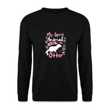 Otter Outfit Sea Otter Lovers - Unisex Sweatshirt - black - Front - Alina (178cm) & Michal (187cm)