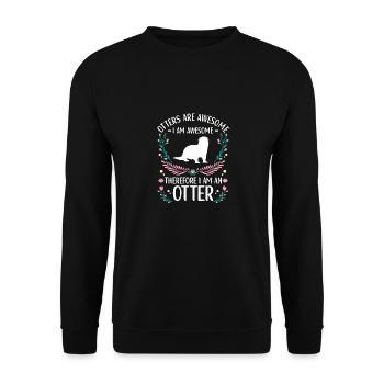 Otter Outfit Seeotter Liebhaber - Unisex Pullover - Schwarz - Vorne - Alina (178cm) & Michal (187cm)