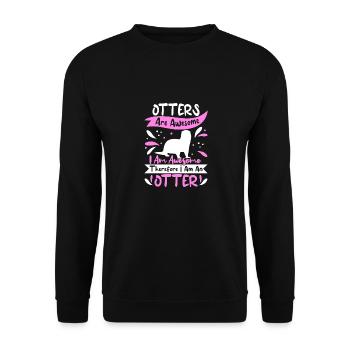 Tenue de loutre Amoureux de la loutre de mer - Sweat-shirt Unisexe - noir - Devant - Alina (178cm) & Michal (187cm)