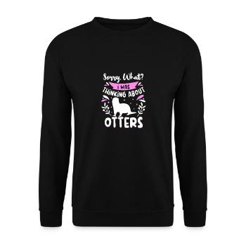 Tenue de loutre Amoureux de la loutre de mer - Sweat-shirt Unisexe - noir - Devant - Alina (178cm) & Michal (187cm)
