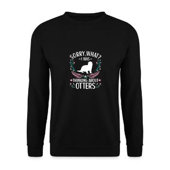 Otter Outfit Sea Otter Lovers - Unisex Sweatshirt - black - Front - Alina (178cm) & Michal (187cm)