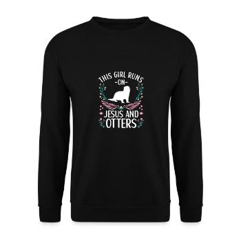 Tenue de loutre Amoureux de la loutre de mer - Sweat-shirt Unisexe - noir - Devant - Alina (178cm) & Michal (187cm)