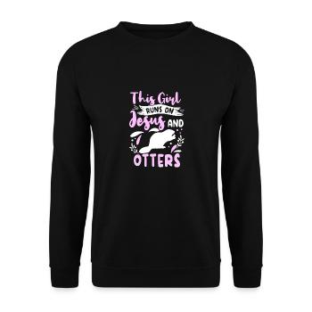 Tenue de loutre Amoureux de la loutre de mer - Sweat-shirt Unisexe - noir - Devant - Alina (178cm) & Michal (187cm)