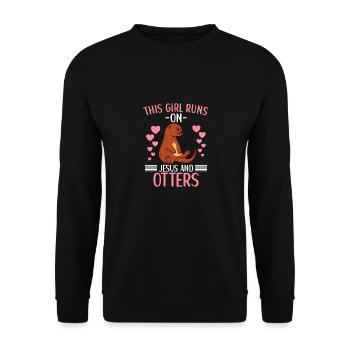 Tenue de loutre Amoureux de la loutre de mer - Sweat-shirt Unisexe - noir - Devant - Alina (178cm) & Michal (187cm)