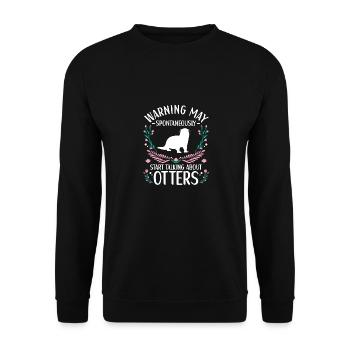 Otter Outfit Seeotter Liebhaber - Unisex Pullover - Schwarz - Vorne - Alina (178cm) & Michal (187cm)