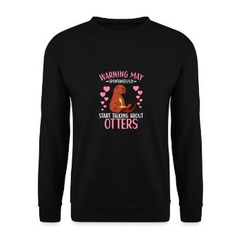 Otter Outfit Seeotter Liebhaber - Unisex Pullover - Schwarz - Vorne - Alina (178cm) & Michal (187cm)