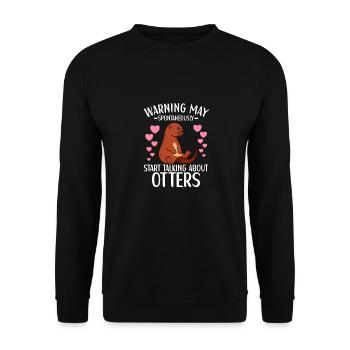Tenue de loutre Amoureux de la loutre de mer - Sweat-shirt Unisexe - noir - Devant - Alina (178cm) & Michal (187cm)