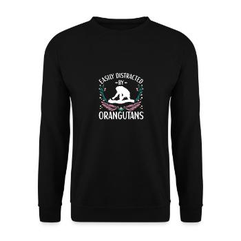 Orangutan Outfit Monkey Lovers - Unisex Sweatshirt - black - Front - Alina (178cm) & Michal (187cm)
