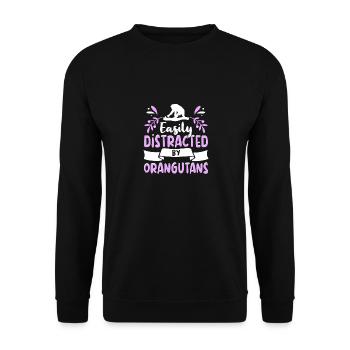 Orangutan Outfit Monkey Lovers - Unisex Sweatshirt - black - Front - Alina (178cm) & Michal (187cm)