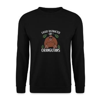 Orangutan Outfit Affen Liebhaber - Unisex Pullover - Schwarz - Vorne - Alina (178cm) & Michal (187cm)