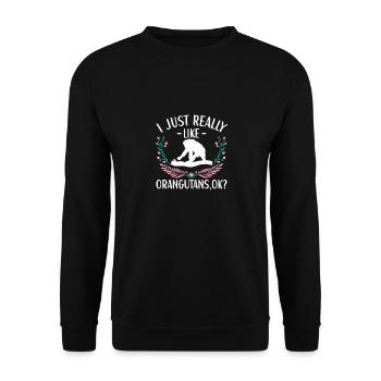 Orangutan Outfit Monkey Lovers - Unisex Sweatshirt - black - Front - Alina (178cm) & Michal (187cm)