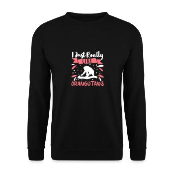 Orangutan Outfit Monkey Lovers - Unisex Sweatshirt - black - Front - Alina (178cm) & Michal (187cm)