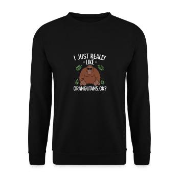 Tenue orang-outan Amoureux des singes - Sweat-shirt Unisexe - noir - Devant - Alina (178cm) & Michal (187cm)