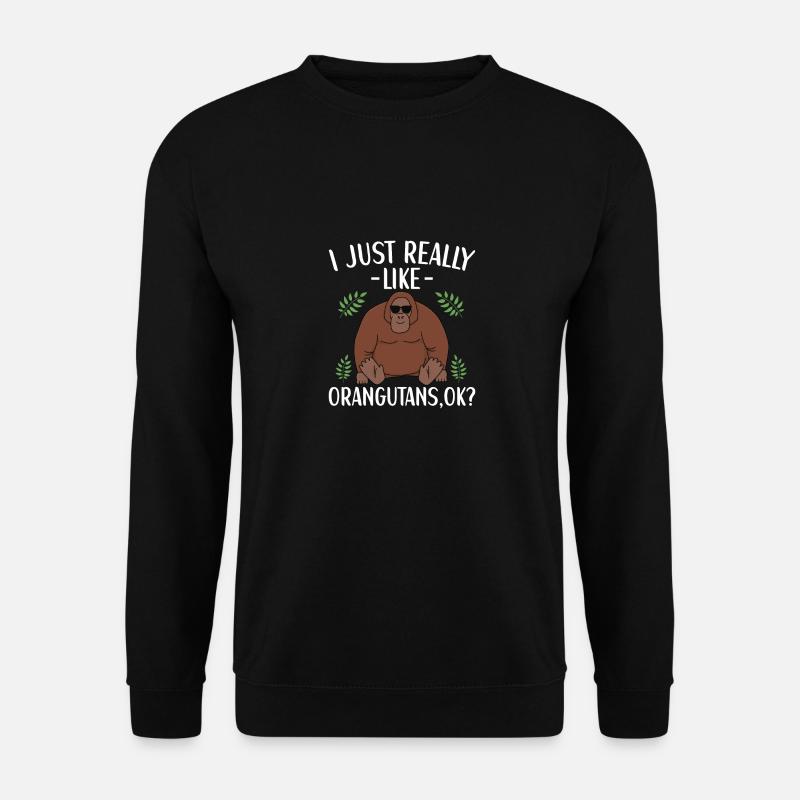 Orangutan Outfit Affen Liebhaber - Unisex Pullover - Schwarz