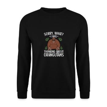 Orangutan Outfit Monkey Lovers - Unisex Sweatshirt - black - Front - Alina (178cm) & Michal (187cm)
