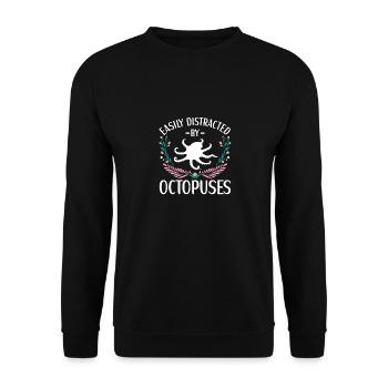 Octopus Outfit Octopus Octopus - Sweat-shirt Unisexe - noir - Devant - Alina (178cm) & Michal (187cm)