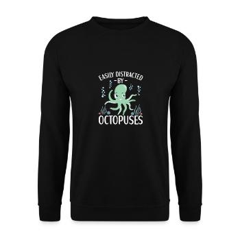Octopus Outfit Octopus Octopus - Unisex Sweatshirt - black - Front - Alina (178cm) & Michal (187cm)