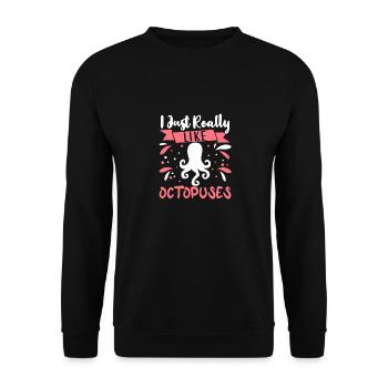Octopus Outfit Octopus Octopus - Unisex Sweatshirt - black - Front - Alina (178cm) & Michal (187cm)