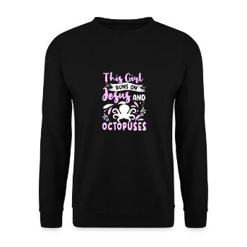 Octopus Outfit Octopus Octopus - Unisex Sweatshirt - black - Front - Alina (178cm) & Michal (187cm)
