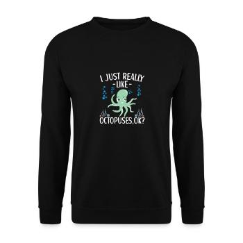 Octopus Outfit Octopus Octopus - Unisex Sweatshirt - black - Front - Alina (178cm) & Michal (187cm)