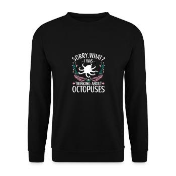 Octopus Outfit Octopus Octopus - Sweat-shirt Unisexe - noir - Devant - Alina (178cm) & Michal (187cm)