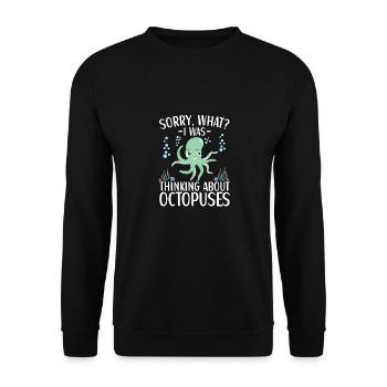 Octopus Outfit Octopus Octopus - Sweat-shirt Unisexe - noir - Devant - Alina (178cm) & Michal (187cm)
