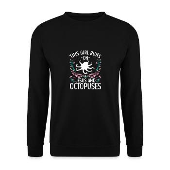 Octopus Outfit Octopus Octopus - Unisex Sweatshirt - black - Front - Alina (178cm) & Michal (187cm)