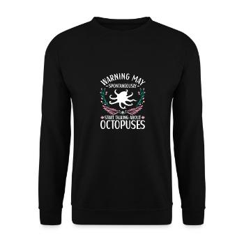 Oktopus Outfit Tintenfisch Kraken - Unisex Pullover - Schwarz - Vorne - Alina (178cm) & Michal (187cm)