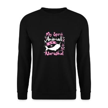 Tenue de narval Animal marin Baleines à dents - Sweat-shirt Unisexe - noir - Devant - Alina (178cm) & Michal (187cm)