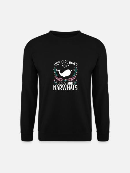 Tenue de narval Animal marin Baleines à dents - Sweat-shirt Unisexe - noir